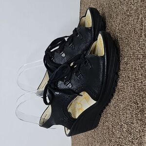 Fly London Black Wedges